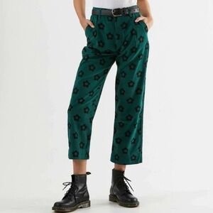 Afends Green Cherrie Corduroy Wide Leg Pants Size 4